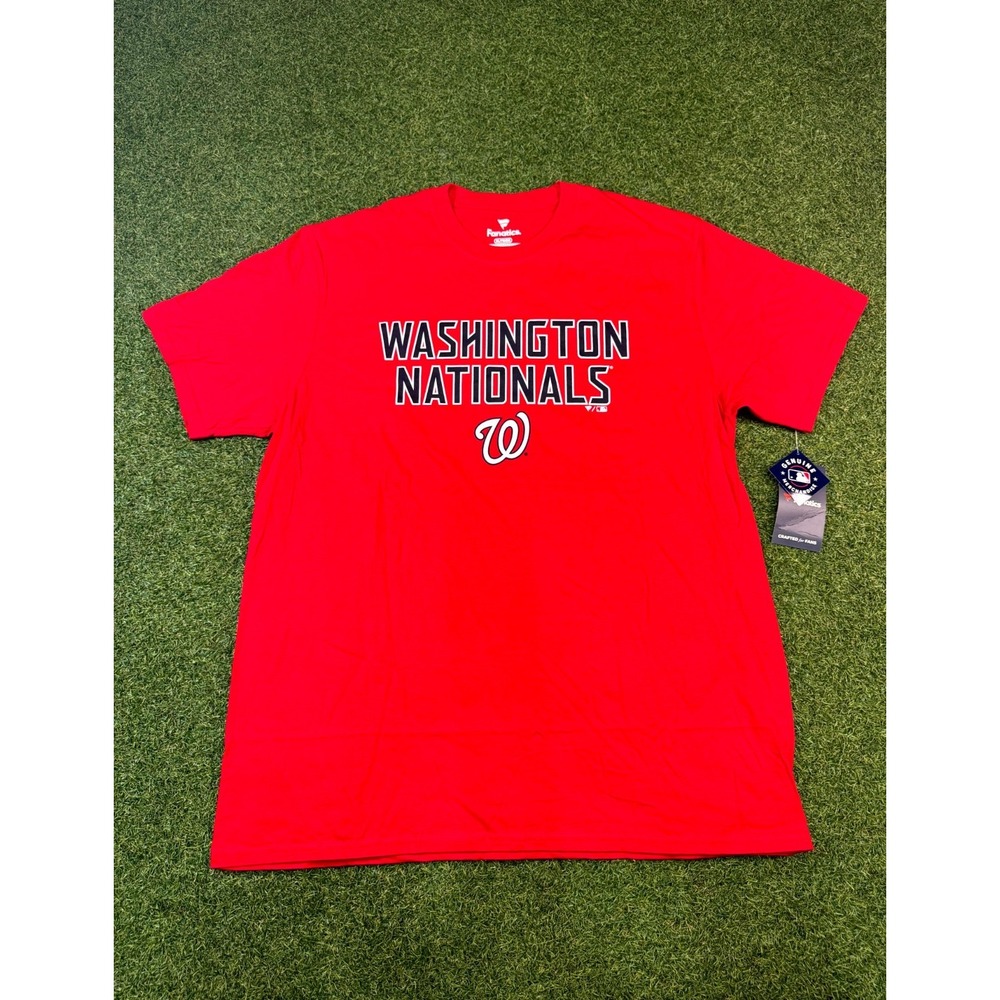 Fanatics Washington Nationals MLB T-Shirt Mens XL Red Crew Neck Short‎ Sleeve